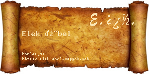 Elek Ábel névjegykártya