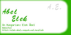 abel elek business card